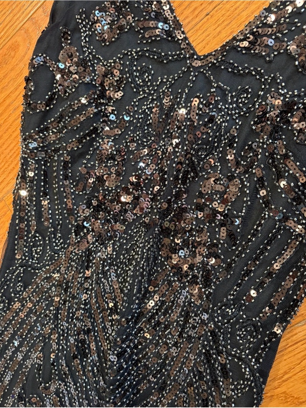 Minuet Black Sequin Beaded Art Deco Bodycon Cocktail Dress Size Small NWT - Picture 3 of 7